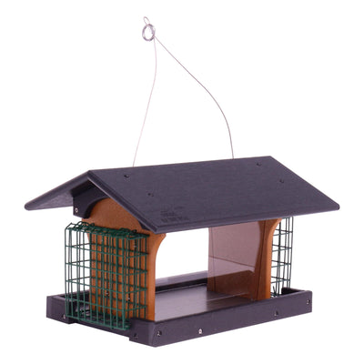 Amish-Made Deluxe Bird Feeder with Suet Holder, Made With Poly Lumber - Kidtoycart