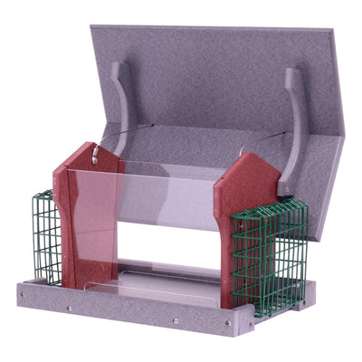 Amish-Made Deluxe Bird Feeder with Suet Holder, Made With Poly Lumber - Kidtoycart