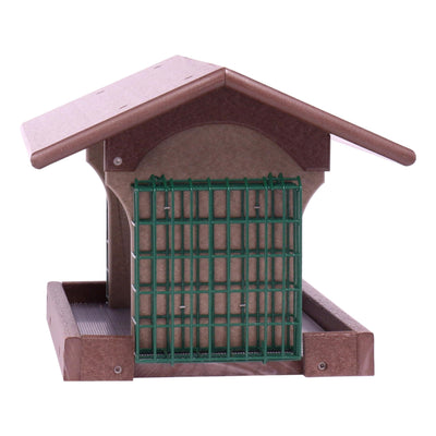 Amish-Made Deluxe Bird Feeder with Suet Holder, Made With Poly Lumber - Kidtoycart