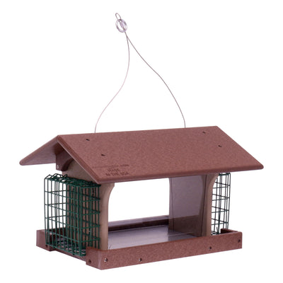 Amish-Made Deluxe Bird Feeder with Suet Holder, Made With Poly Lumber - Kidtoycart