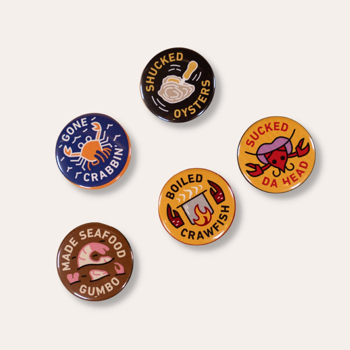 NOLA Merit Badges - Seafood Button Set