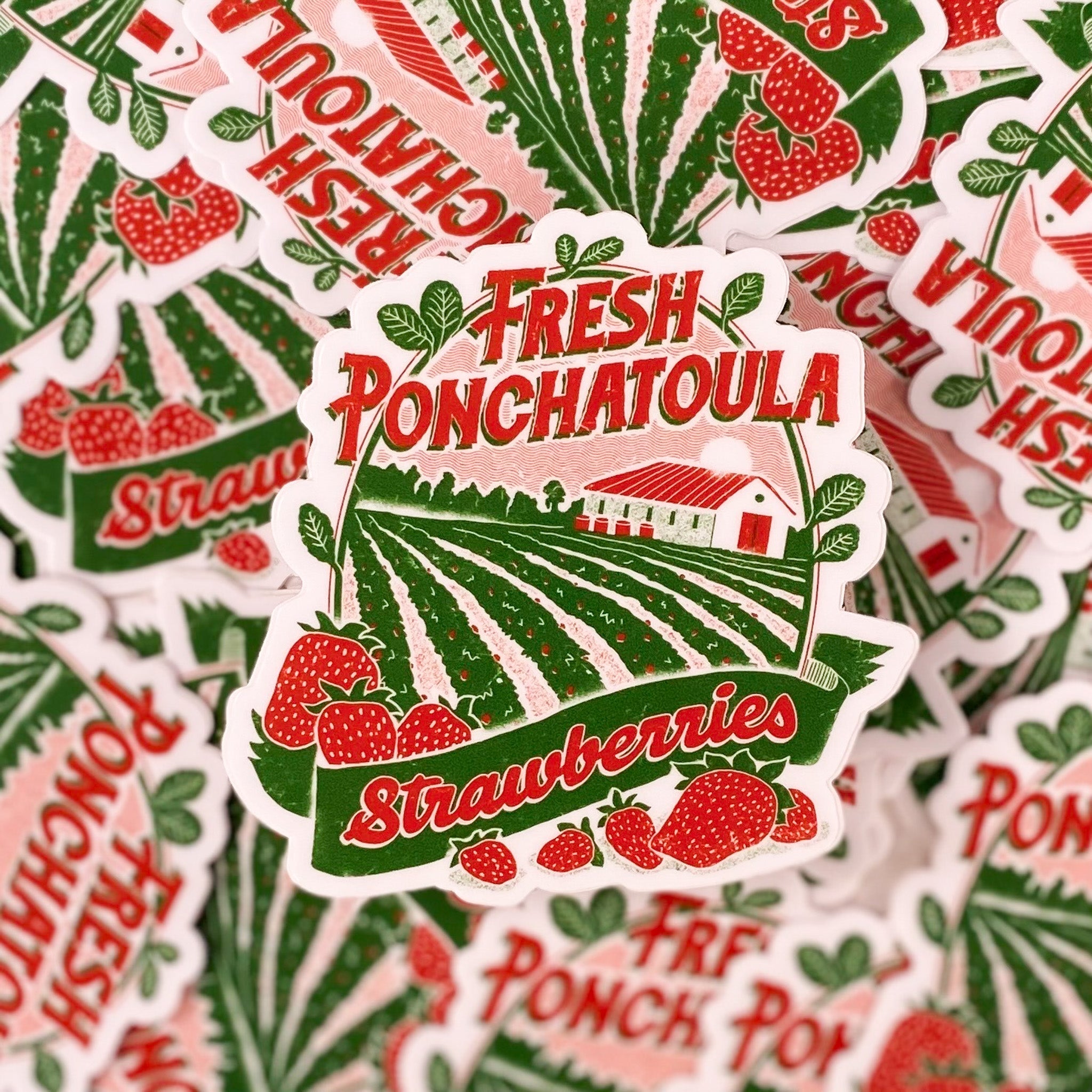Fresh Ponchatoula Strawberries Sticker