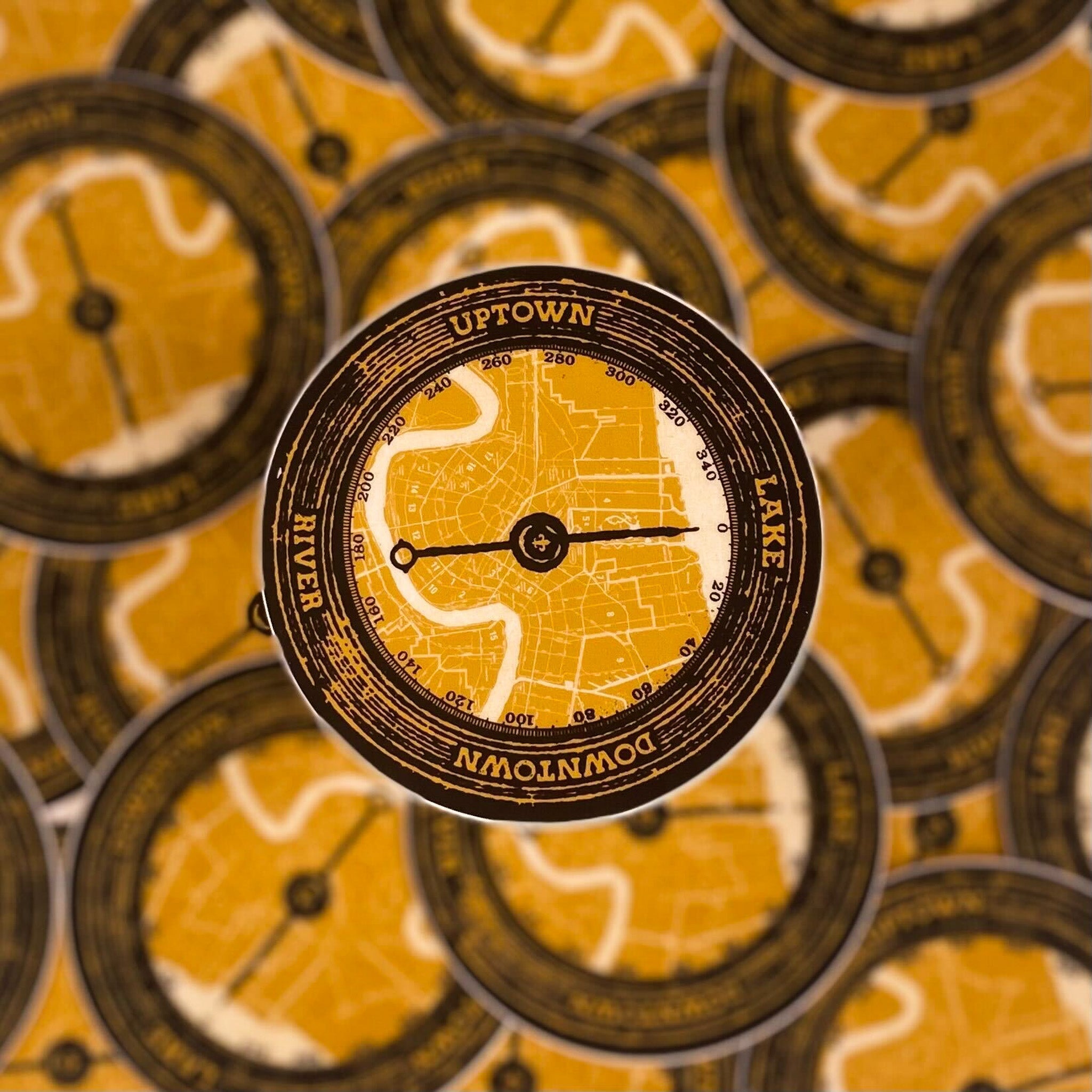 River. Lake. Uptown. Downtown. Sticker