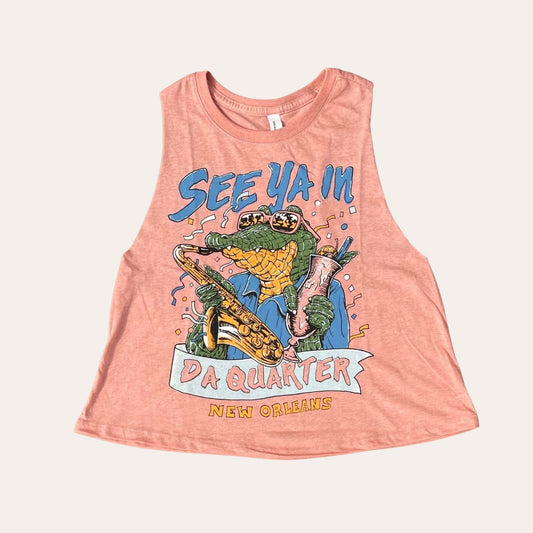 See Ya In Da Quarter Cropped Tank