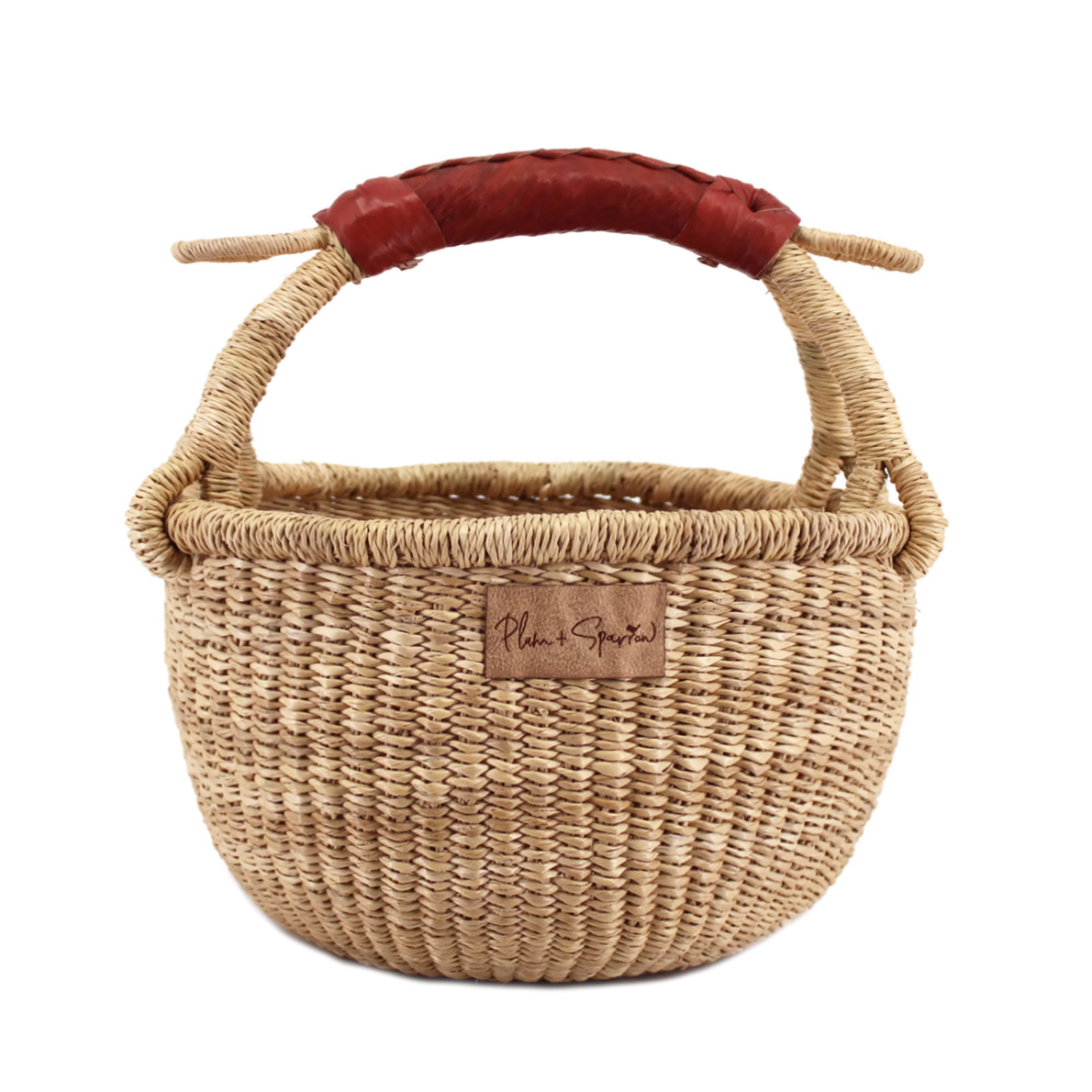 Cognac Handle<br>Small Market Basket