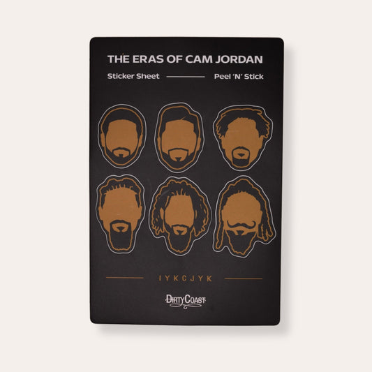 The Eras of Cam Jordan Sticker Sheet