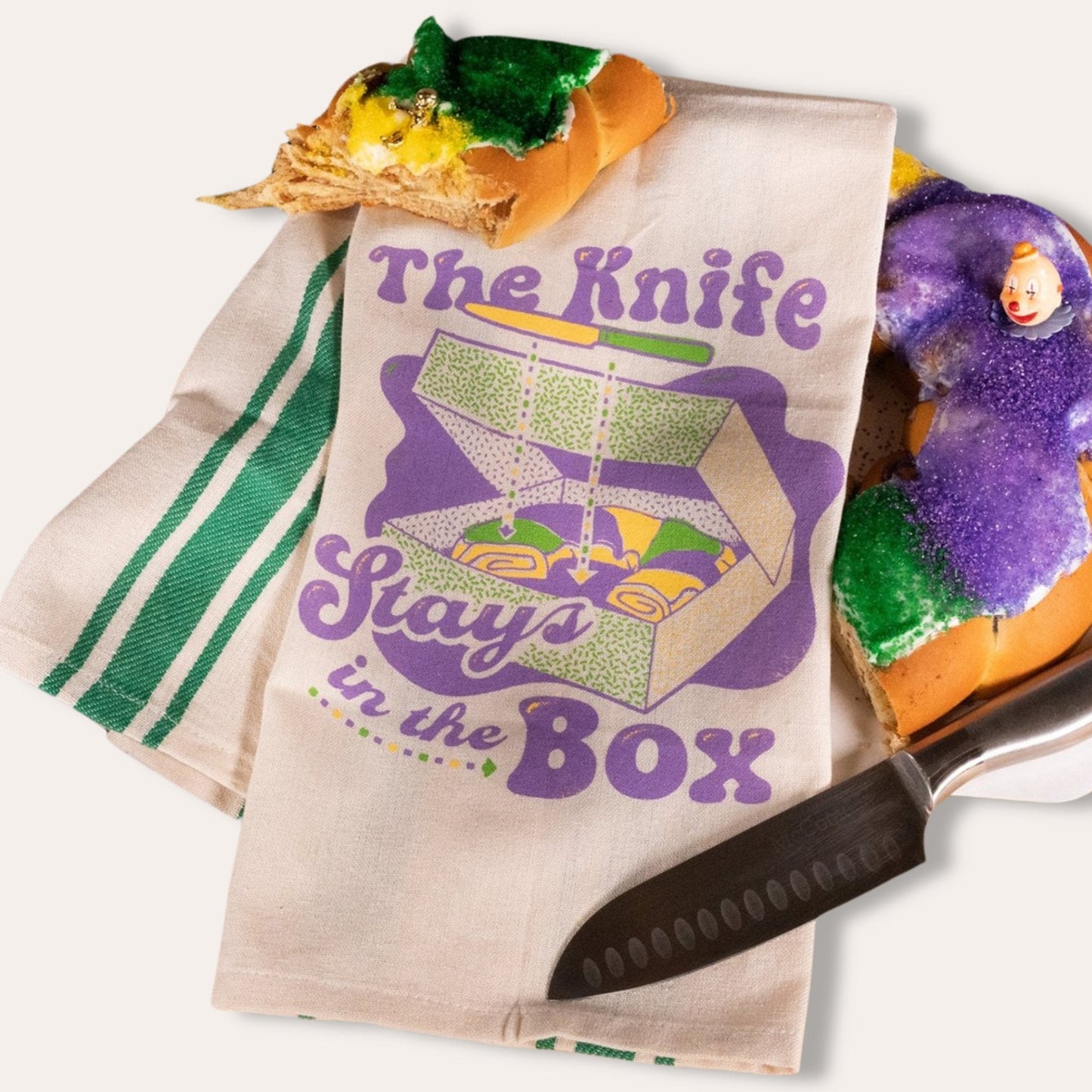 The Knife Stays In The Box Tea Towel