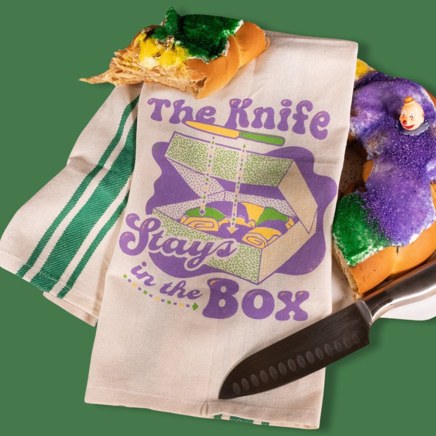 The Knife Stays In The Box Tea Towel
