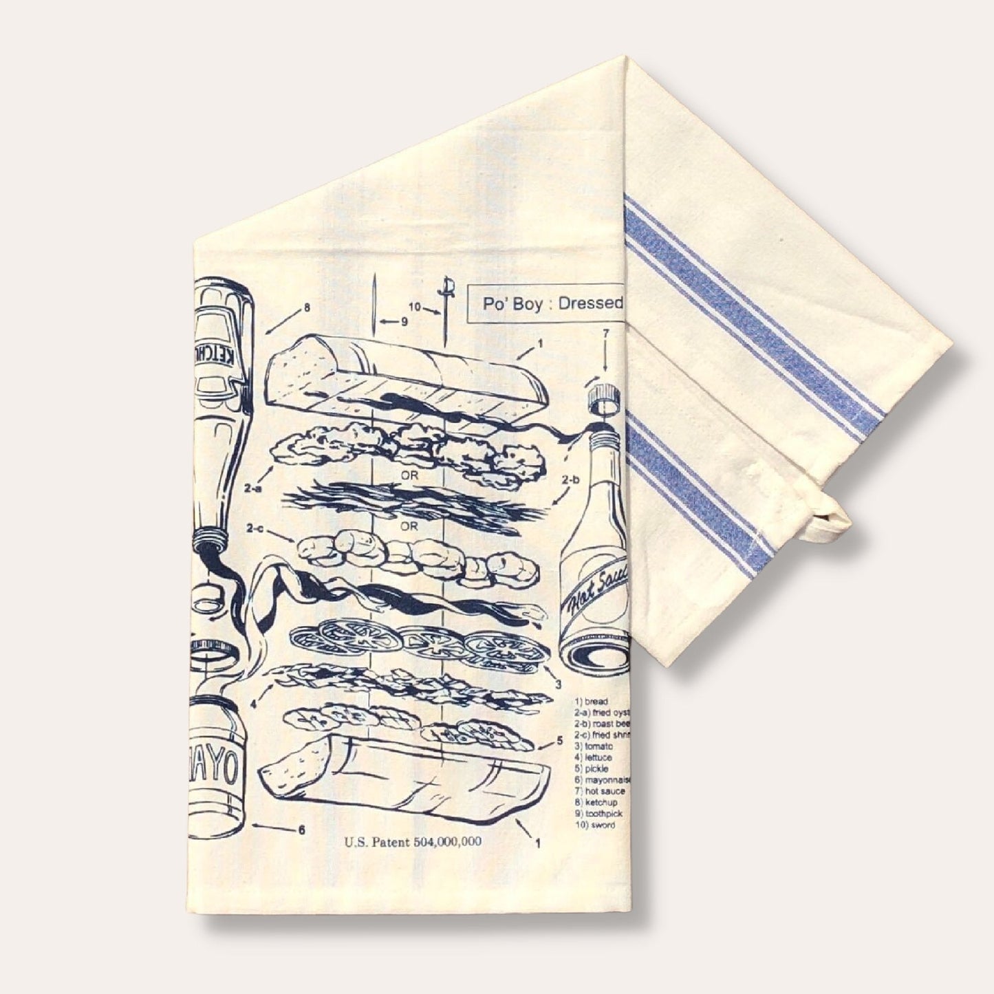 The Po'Boy Patent Tea Towel