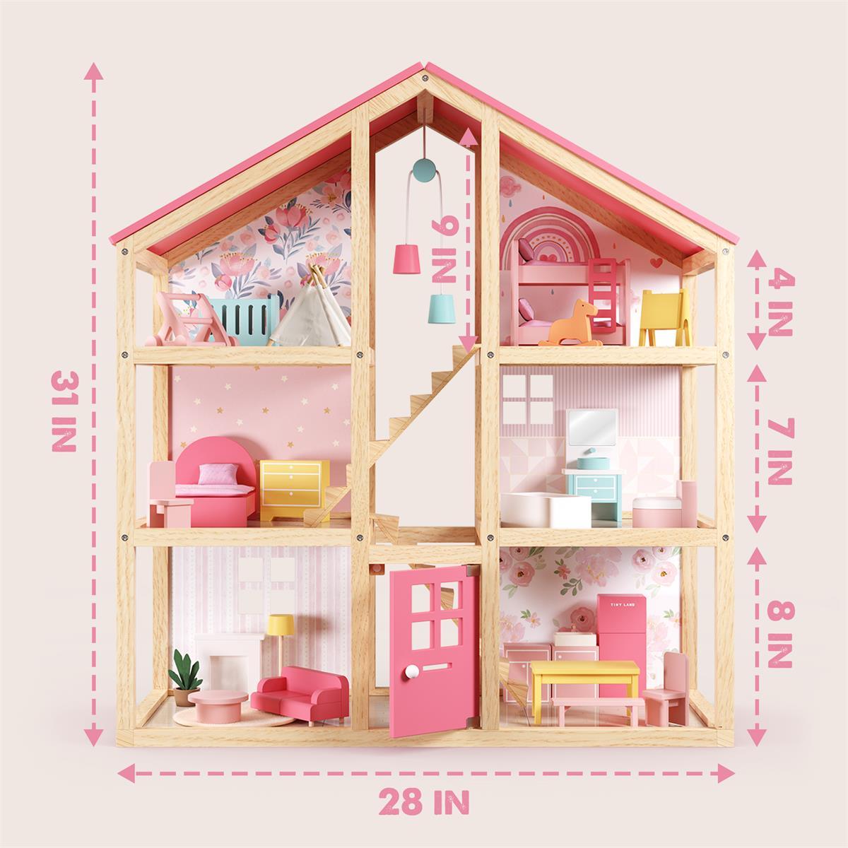 Tiny Land® Sweetwood Love Dollhouse without Dolls - Kidtoycart