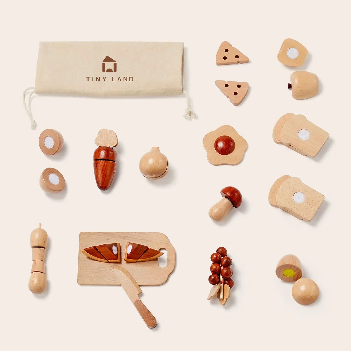 Tiny Land® Wooden Cut and Play Food Toys - Kidtoycart