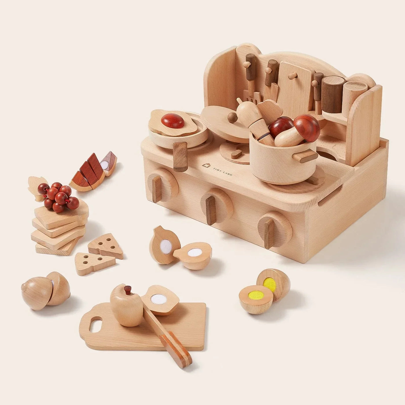 Tiny Land® Wooden Cut and Play Food Toys - Kidtoycart