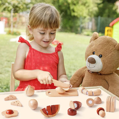 Tiny Land® Wooden Cut and Play Food Toys - Kidtoycart