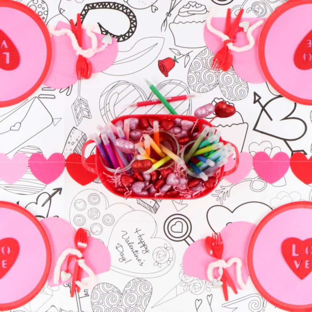 Valentines Coloring Tablecloth