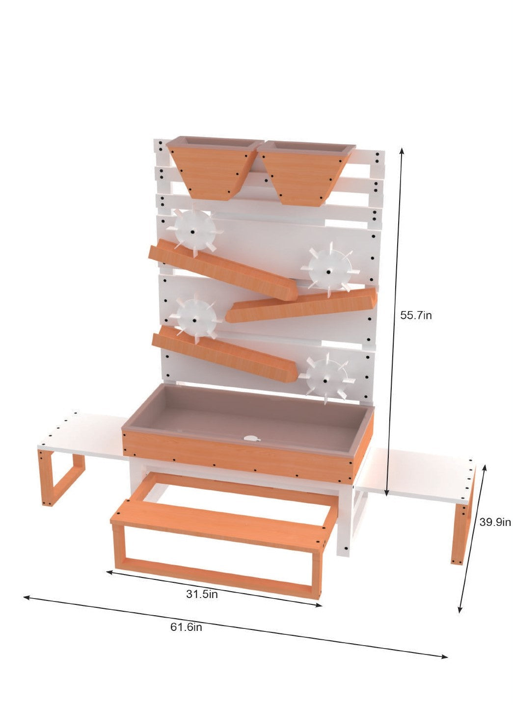 Avenlur Large Wooden Water Table – Multi-Level Sensory Play with Water Wheels & Tabletop