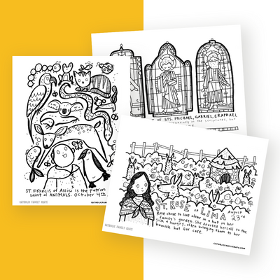 A Year with the Saints: Monthly Coloring Pages