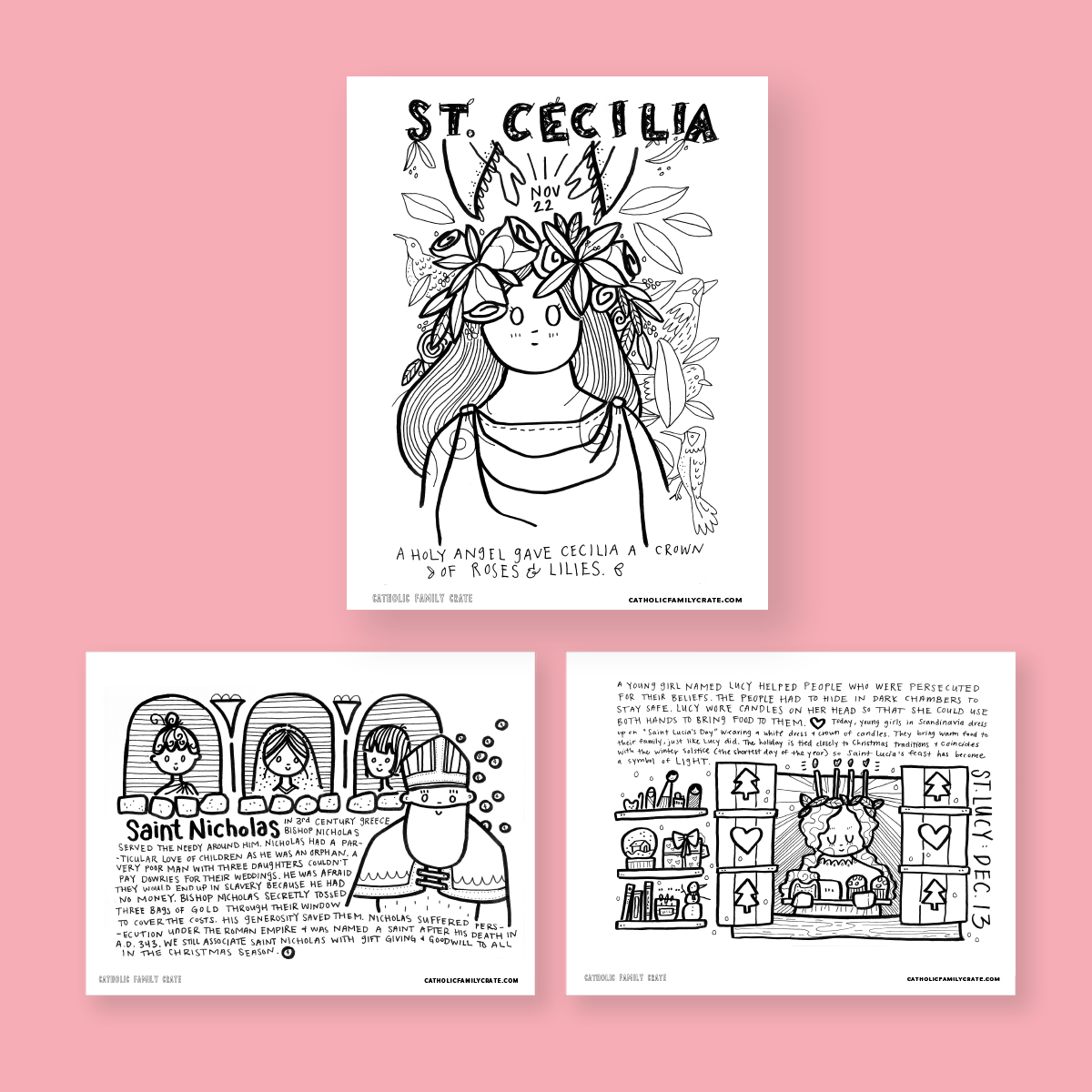 A Year with the Saints: Monthly Coloring Pages